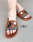 BROWN Saddle Bum Slides