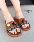 BROWN Saddle Bum Slides