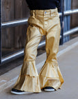 GOLD METALLIC RUFFLE BELLS (INFANT & TODDLER)