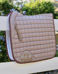 Satin Classic Dressage Saddle Pad - Champagne Taupe