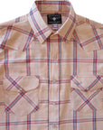 Flying R Ranchwear - Feather Plaids - Pale Orange - Short Sleeve - NEW FIT