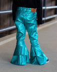 TURQUOISE METALLIC RUFFLE BELLS (INFANT & TODDLER)