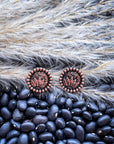 Eliza Flower Stud Fashion Earrings - Copper