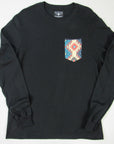 Flying R Ranchwear - Black with Southwest Print - Long Sleeve - Pocket T-shirt - Made in USA