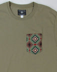 Flying R Ranchwear - Khaki with Southwest Print - Pocket T-shirt - Made in USA