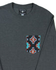 Flying R Ranchwear - Gray Heather with Southwest Print - Long Sleeve - Pocket T-shirt - Made in USA