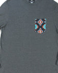 Flying R Ranchwear - Gray Heather with Southwest Print - Long Sleeve - Pocket T-shirt - Made in USA