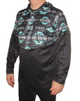 Flying R Ranchwear - Performance Thermal Hoodie - Southwest Print - Turquoise