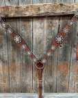 Medium Floral Champagne & Clear Browband / Breastcollar Tack Set