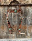 Zebra Green and Clear Browband / Breastcollar Tack Set