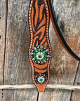 Zebra Green and Clear Browband / Breastcollar Tack Set