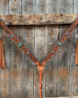 Zebra Green and Clear Browband / Breastcollar Tack Set