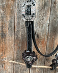 Black Floral Midnight Browband / Breastcollar Tack Set