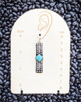 Celine Dangle Bar Fashion Earrings - Silver/Turquoise