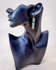 Celine Dangle Bar Fashion Earrings - Silver/Turquoise