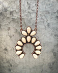 Squash Blossom Chain Necklace - Copper/Natural