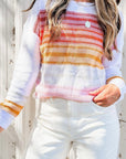 Poppy Stripe Long Sleeve Round Neck Sweater