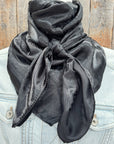 35X35" Black Jacquard Wild Rag / Scarf WR4082X