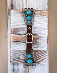 Nellie Western Style Faux Turquoise and Leather Watch Fashion Band