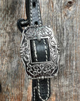 Black Basketweave Copper - Antique Silver Browband Tack Set