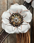 Dark Oil Basketweave Champagne - Clear Browband/One Ear Tack Set