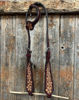 Floral Two Tone Headstall/Breastcollar Tack Set