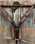 Floral Two Tone Headstall/Breastcollar Tack Set