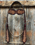 Floral Two Tone Headstall/Breastcollar Tack Set