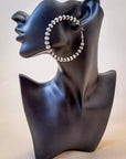 Marcy Navajo Style Pearl Hoop Fashion Earrings