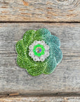 Blue and Green Flower Rhinestone Rosette - Assorted Conchos