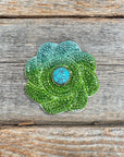 Blue and Green Flower Rhinestone Rosette - Assorted Conchos
