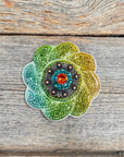 Triple Color Flower Rhinestone Rosette - Assorted Conchos