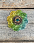 Triple Color Flower Rhinestone Rosette - Assorted Conchos