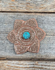 Copper Pointed Flower Rhinestone Rosette - Assorted Conchos