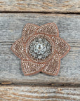 Copper Pointed Flower Rhinestone Rosette - Assorted Conchos