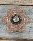 Copper Pointed Flower Rhinestone Rosette - Assorted Conchos