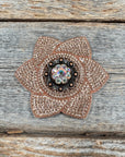 Copper Pointed Flower Rhinestone Rosette - Assorted Conchos