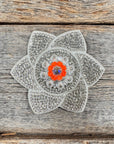White Pointed Flower Rhinestone Rosette - Assorted Conchos