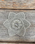 White Pointed Flower Rhinestone Rosette - Assorted Conchos
