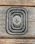 Black Rectangle Rhinestone Rosette - Assorted Conchos
