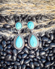Molly Post Dangle Fashion Earrings - Turquoise