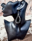 Opal Teardrop Dangle Fashion Earrings - Silver
