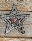 Black Big Star Rhinestone Rosette - Assorted Conchos