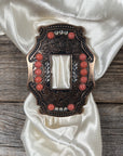 Extra Large Copper Coral and Clear Buckle Slide SCOCOCL