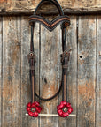Foxtail Ruby - Champagne Browband/One Ear Headstall & Breastcollar Tack Set