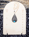 Jessamina Western Filigree Teardrop Aqu Stone Fashion Necklace Set