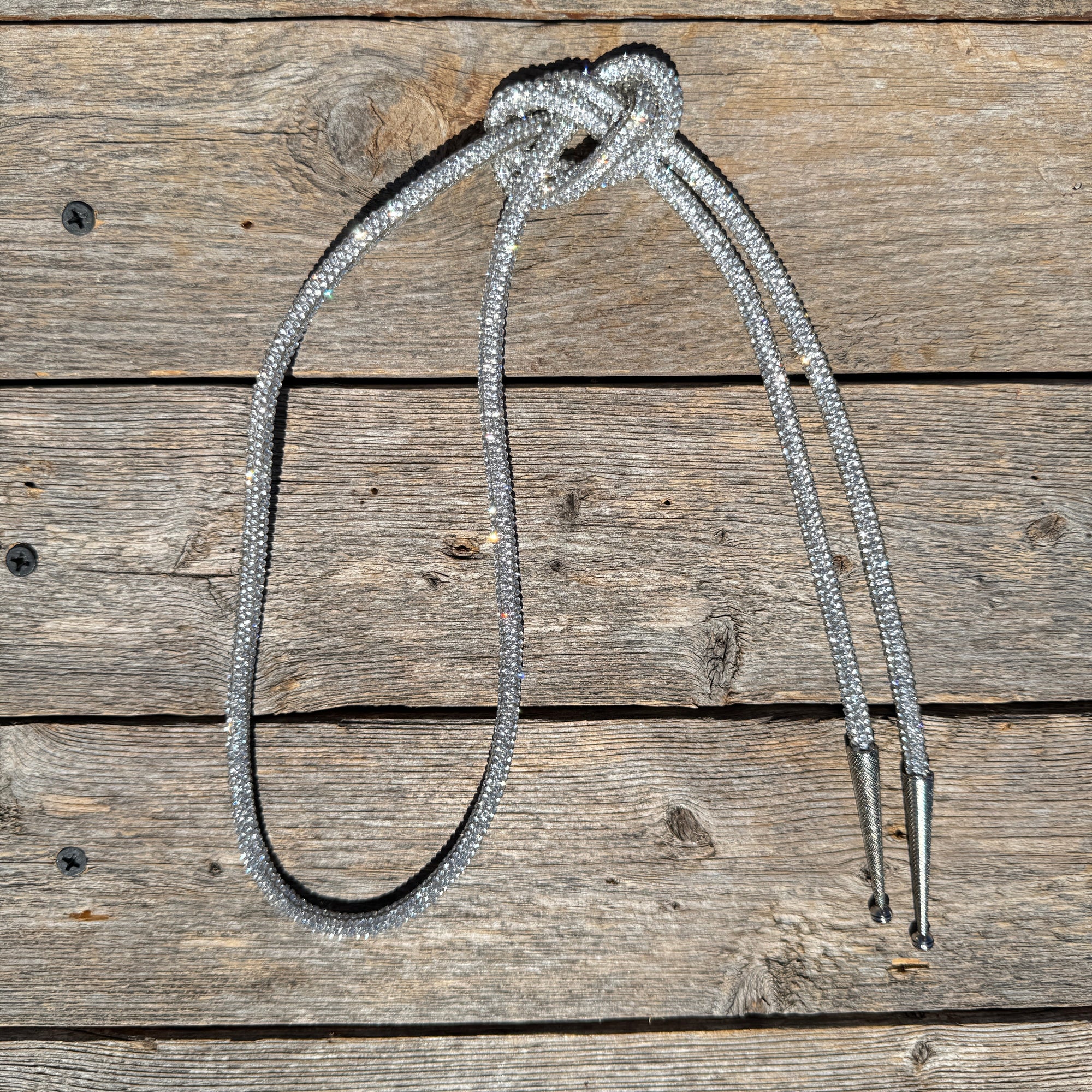 Clear Rhinestone Western Bolo Tie