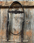 Floral Scalloped Dark Oil Browband Headstall / Bridle