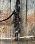 Floral Scalloped Dark Oil Browband Headstall / Bridle
