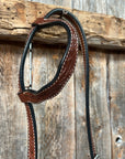 Floral Scalloped Medium Oil One Ear Headstall / Bridle